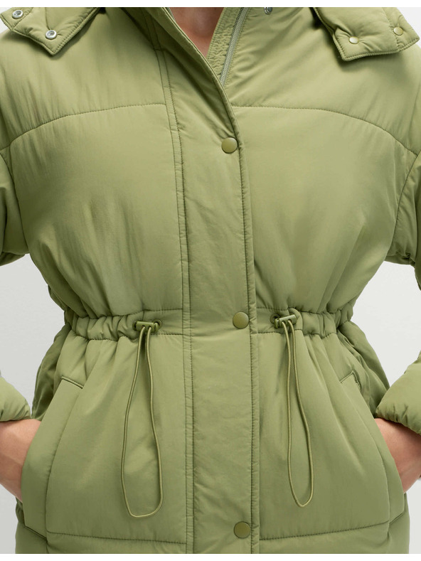 Marks & Spencer Dlhý prešívaný kabát s kapucňou s technológiou Thermowarmth™ Marks & Spencer zelená