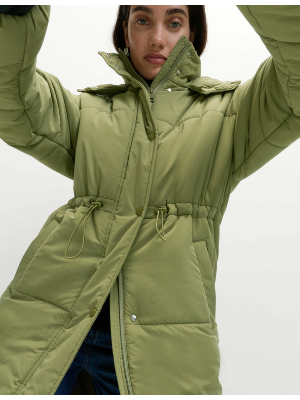 Marks & Spencer Dlhý prešívaný kabát s kapucňou s technológiou Thermowarmth™ Marks & Spencer zelená