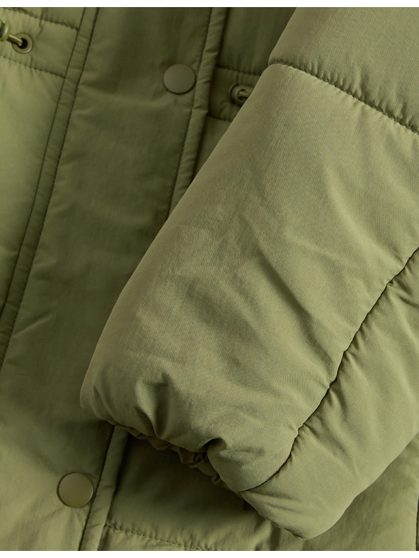 Marks & Spencer Dlhý prešívaný kabát s kapucňou s technológiou Thermowarmth™ Marks & Spencer zelená