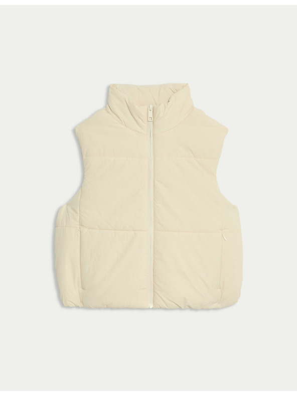Marks & Spencer Krátka prešívaná vesta s technológiou Thermowarmth™ Marks & Spencer béžová