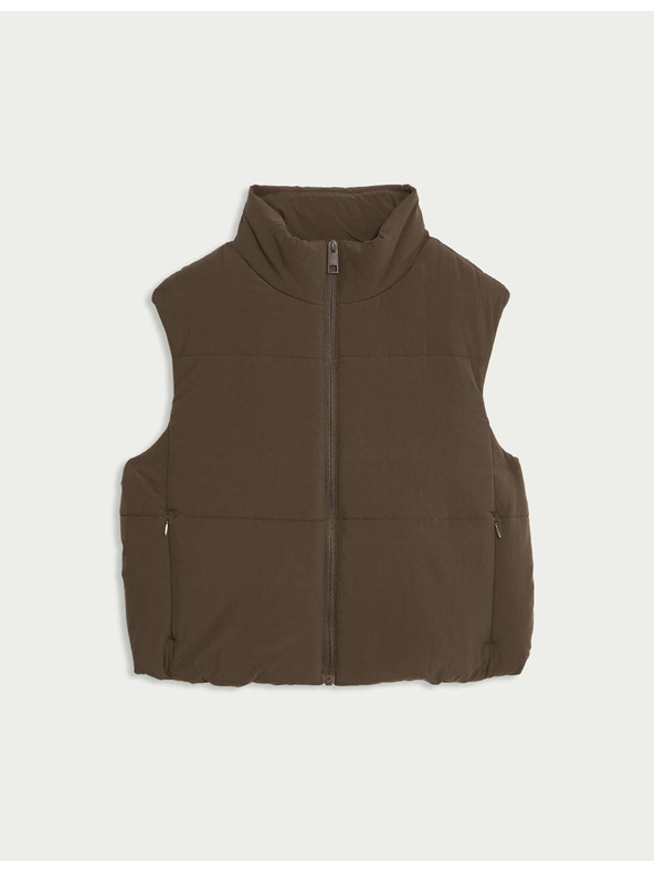 Marks & Spencer Krátka prešívaná vesta s technológiou Thermowarmth™ Marks & Spencer hnedá