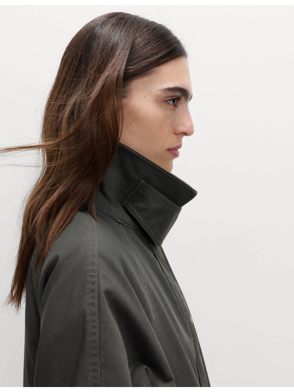 Marks & Spencer Praktický podlhovastý kabát s golierom a vysokým podielom bavlny Marks & Spencer sivá