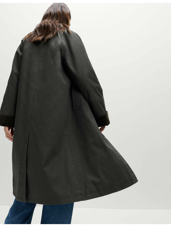 Marks & Spencer Praktický podlhovastý kabát s golierom a vysokým podielom bavlny Marks & Spencer sivá