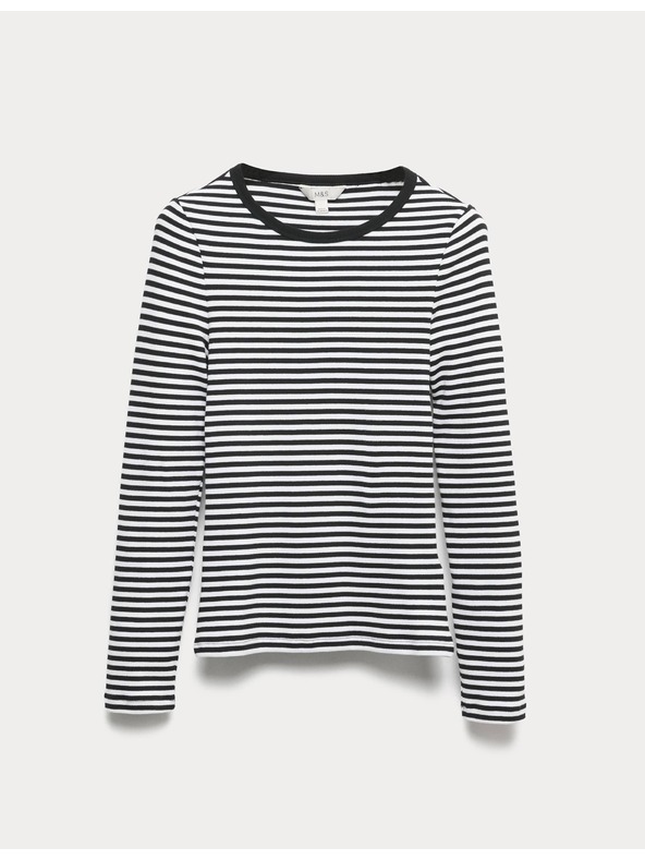 Marks & Spencer Žebrovaný top s vysokým podielom bavlny Marks & Spencer biela