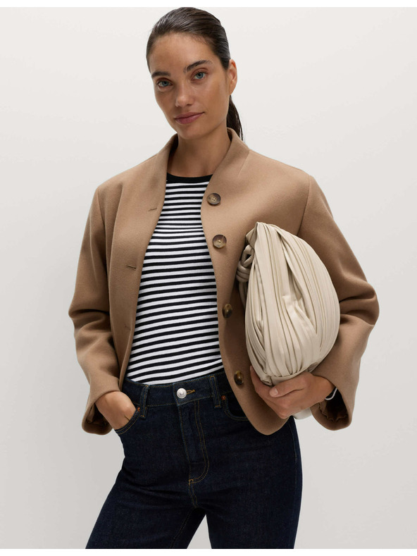 Marks & Spencer Žebrovaný top s vysokým podielom bavlny Marks & Spencer biela