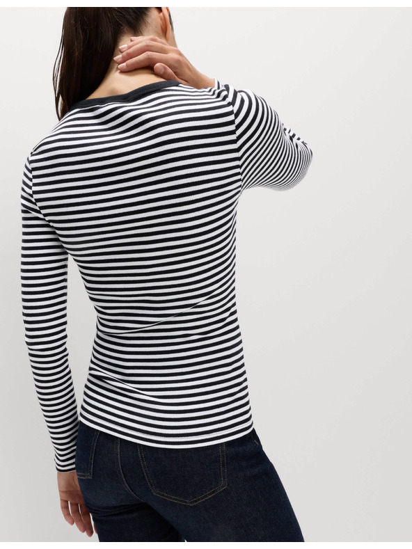 Marks & Spencer Žebrovaný top s vysokým podielom bavlny Marks & Spencer biela