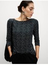 Marks & Spencer Top z čistej bavlny s lodičkovým výstrihom a potlačou, priliehavý strih Marks & Spencer čierna