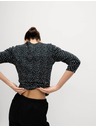 Marks & Spencer Top z čistej bavlny s lodičkovým výstrihom a potlačou, priliehavý strih Marks & Spencer čierna