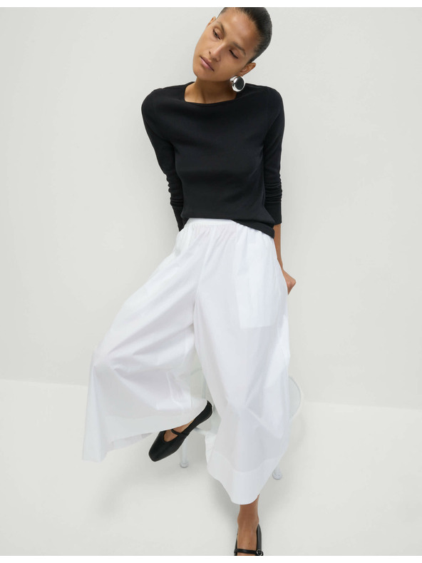 Marks & Spencer Žebrovaný top s vysokým podielom bavlny Marks & Spencer čierna