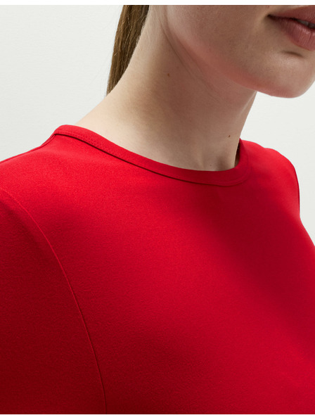 Marks & Spencer Top s dlhými rukávmi tesného strihu Marks & Spencer červená