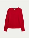 Marks & Spencer Top s dlhými rukávmi tesného strihu Marks & Spencer červená
