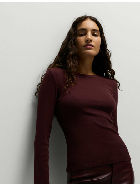 Marks & Spencer Žebrovaný top s vysokým podielom bavlny Marks & Spencer červená