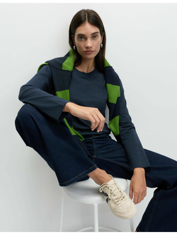 Marks & Spencer Top z čistej bavlny pre každodenné nosenie Marks & Spencer námorná modrá