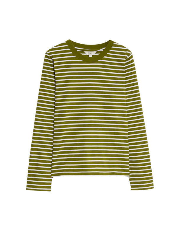 Marks & Spencer Top z čistej bavlny pre každodenné nosenie Marks & Spencer zelená