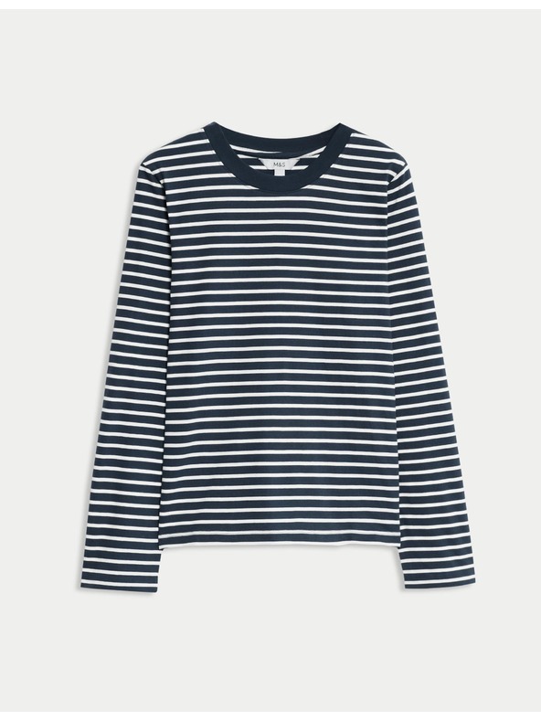 Marks & Spencer Top z čistej bavlny pre každodenné nosenie Marks & Spencer námorná modrá