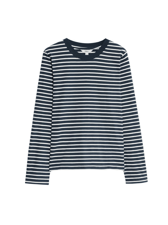 Marks & Spencer Top z čistej bavlny pre každodenné nosenie Marks & Spencer námorná modrá