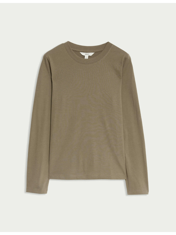 Marks & Spencer Top z čistej bavlny pre každodenné nosenie Marks & Spencer zelená