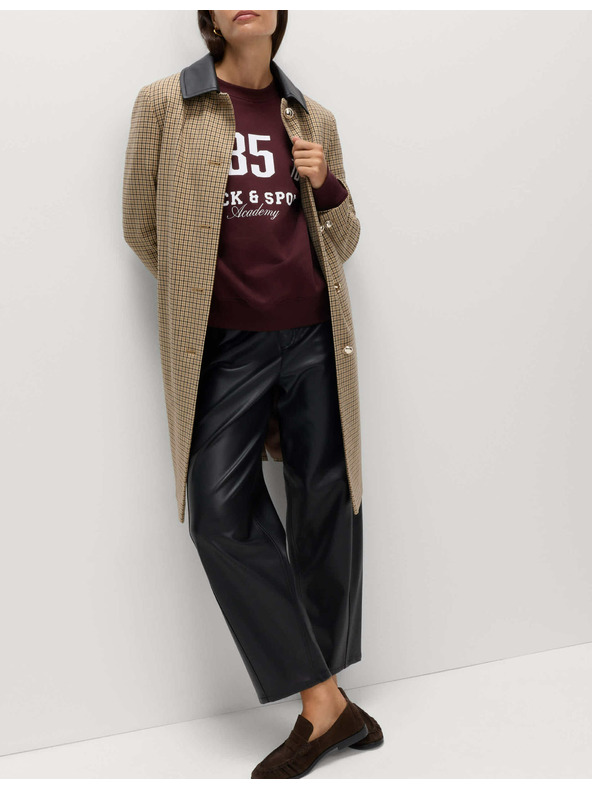 Marks & Spencer Mikina s vysokým podielom bavlny, s výstrihom ku krku a nápisom Marks & Spencer červená