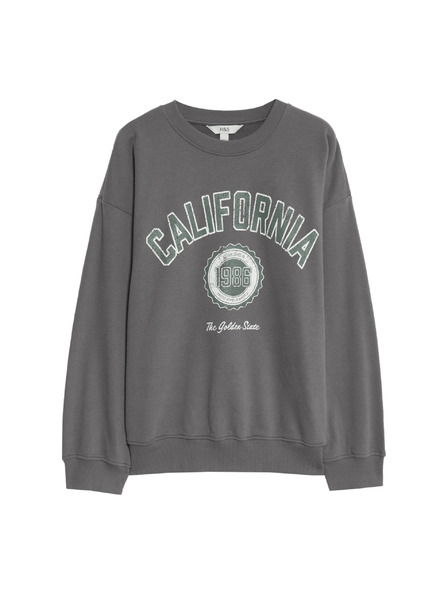 Marks & Spencer Mikina s nápisom "California", s vysokým podielom bavlny Marks & Spencer šedá