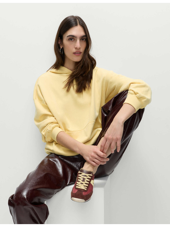 Marks & Spencer Mikina s kapucňou s vysokým podielom bavlny Marks & Spencer béžová