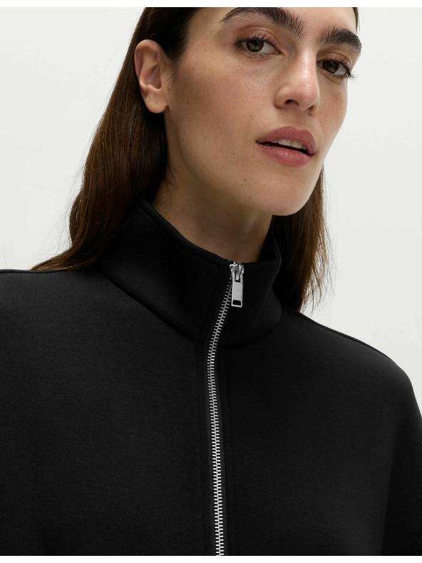 Marks & Spencer Neoprénová mikina na zips, so stojačkou Marks & Spencer čierna