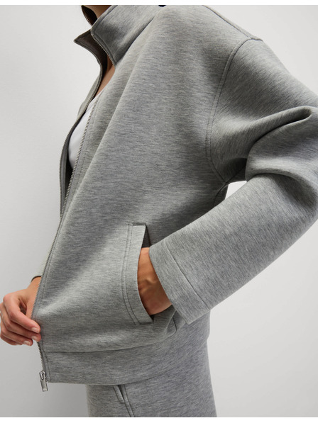 Marks & Spencer Neoprénová mikina na zips, so stojačkou Marks & Spencer šedá