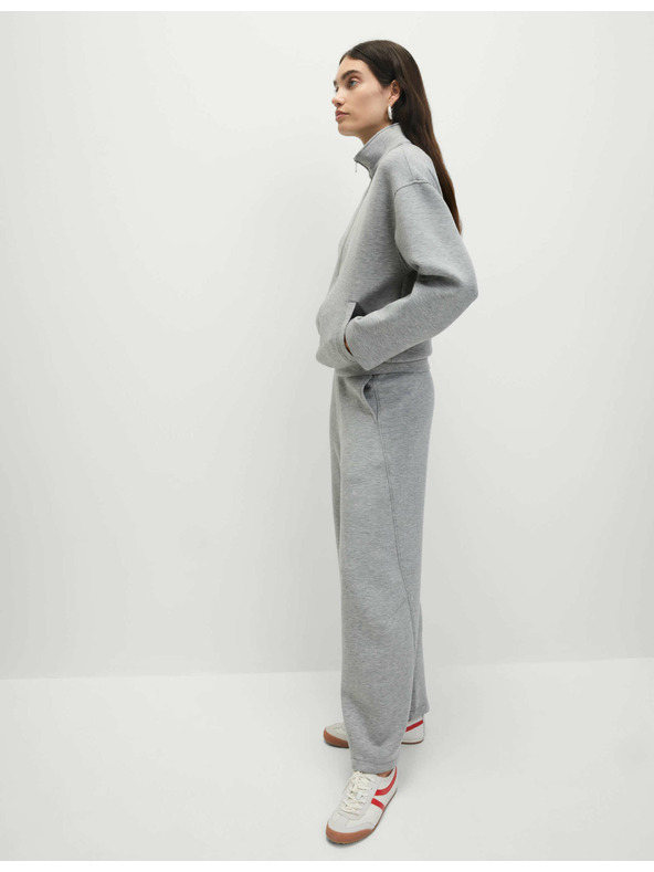 Marks & Spencer Neoprénová mikina na zips, so stojačkou Marks & Spencer šedá