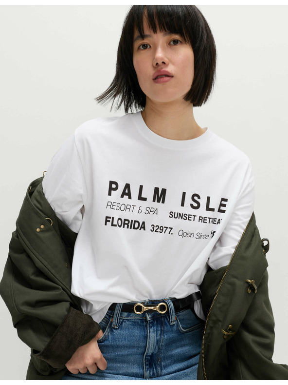 Marks & Spencer Tričko nadmernej veľkosti s nápisom, z čistej bavlny Marks & Spencer hnedá