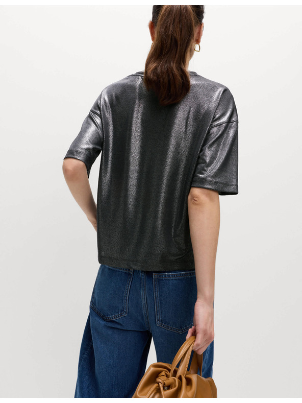 Marks & Spencer Metalické trblietavé tričko Marks & Spencer čierna