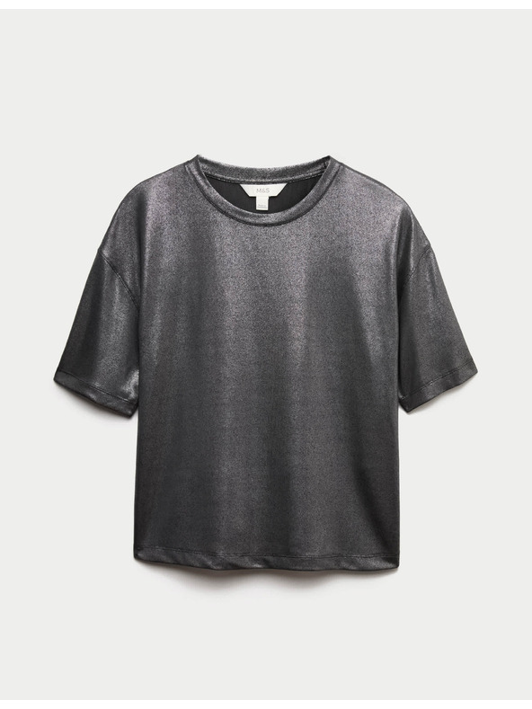 Marks & Spencer Metalické trblietavé tričko Marks & Spencer čierna