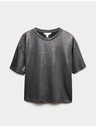 Marks & Spencer Metalické trblietavé tričko Marks & Spencer čierna