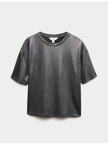 Marks & Spencer Metalické trblietavé tričko Marks & Spencer čierna