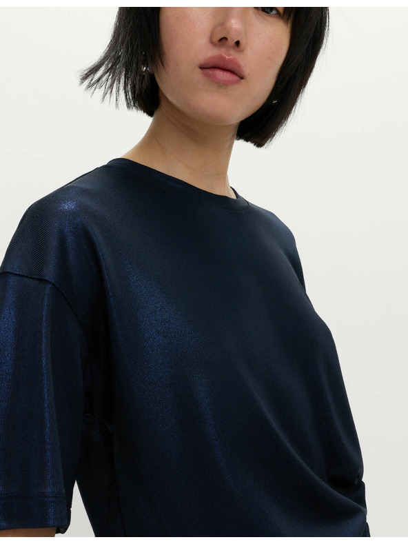 Marks & Spencer Metalické trblietavé tričko Marks & Spencer námorná modrá