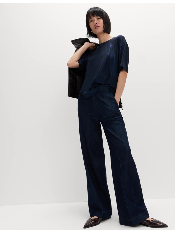 Marks & Spencer Metalické trblietavé tričko Marks & Spencer námorná modrá