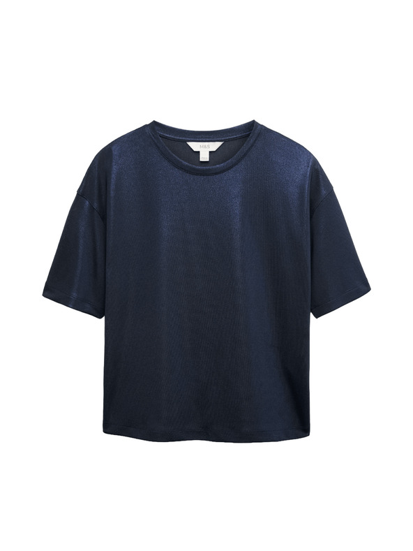 Marks & Spencer Metalické trblietavé tričko Marks & Spencer námorná modrá