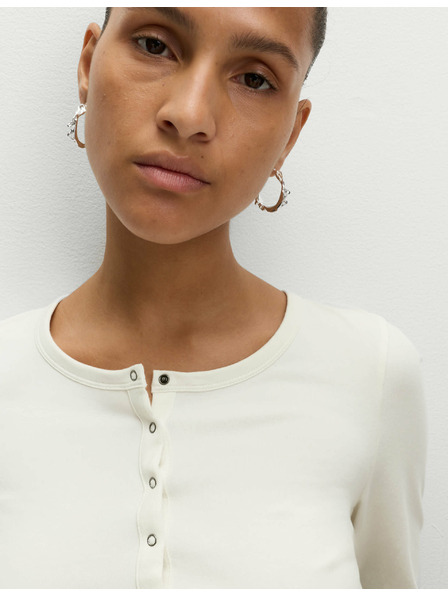 Marks & Spencer Farbený top s rozopnutím s vysokým podielom bavlny Marks & Spencer smotanová