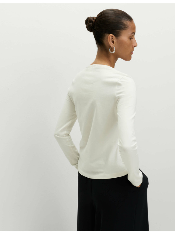 Marks & Spencer Farbený top s rozopnutím s vysokým podielom bavlny Marks & Spencer smotanová