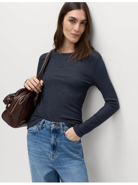 Marks & Spencer Rebrovaný trblietavý top, s vysokým podielom bavlny Marks & Spencer námorná modrá