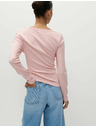 Marks & Spencer Top s oválnym výstrihom, rozopnutím a vysokým podielom bavlny Marks & Spencer ružová