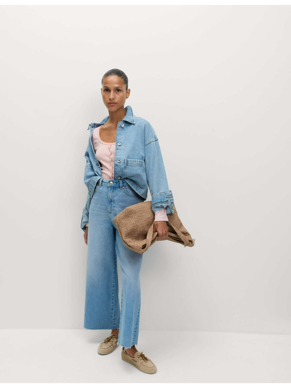 Marks & Spencer Top s oválnym výstrihom, rozopnutím a vysokým podielom bavlny Marks & Spencer ružová