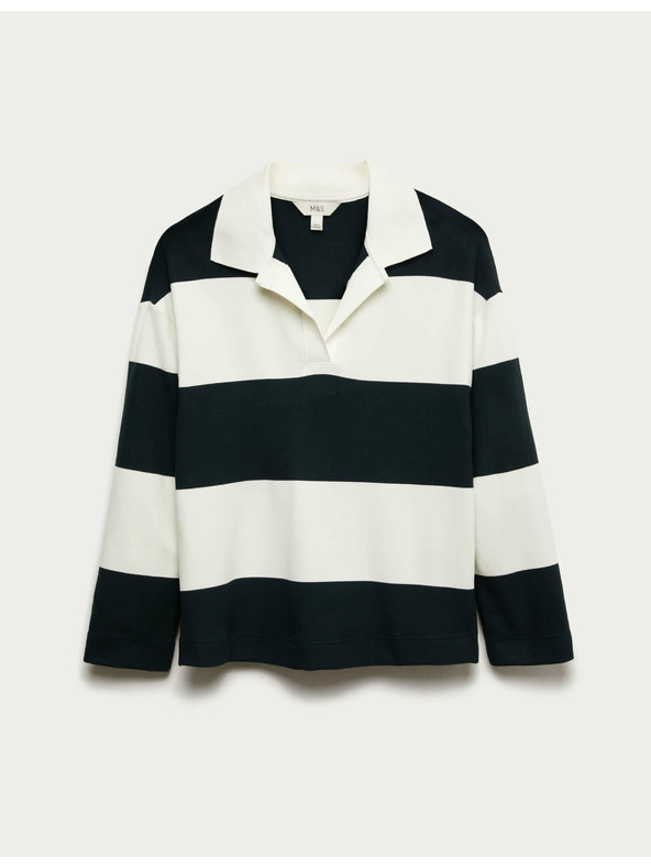 Marks & Spencer Pruhovaný pohodlný rugby top Marks & Spencer námorná modrá