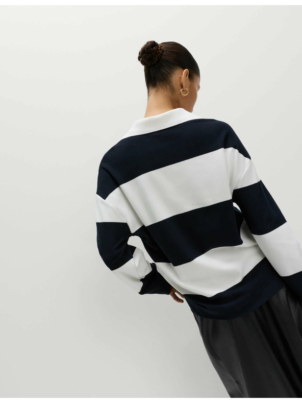 Marks & Spencer Pruhovaný pohodlný rugby top Marks & Spencer námorná modrá