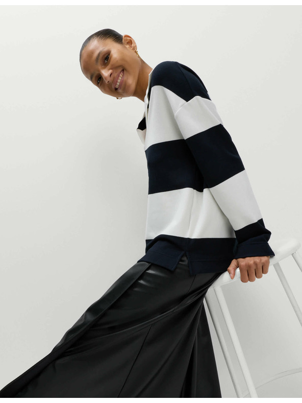 Marks & Spencer Pruhovaný pohodlný rugby top Marks & Spencer námorná modrá