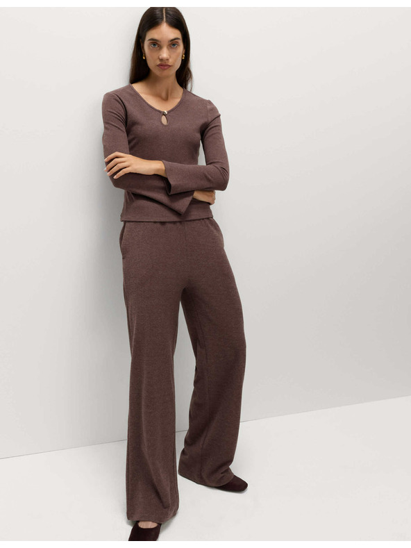 Marks & Spencer Pohodlný top s rozstrihnutým výstrihom a rozšírenými rukávmi Marks & Spencer červená