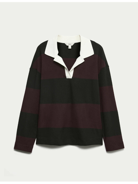 Marks & Spencer Pruhovaný pohodlný rugby top Marks & Spencer čierna