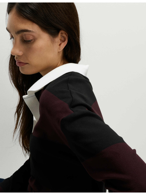 Marks & Spencer Pruhovaný pohodlný rugby top Marks & Spencer čierna