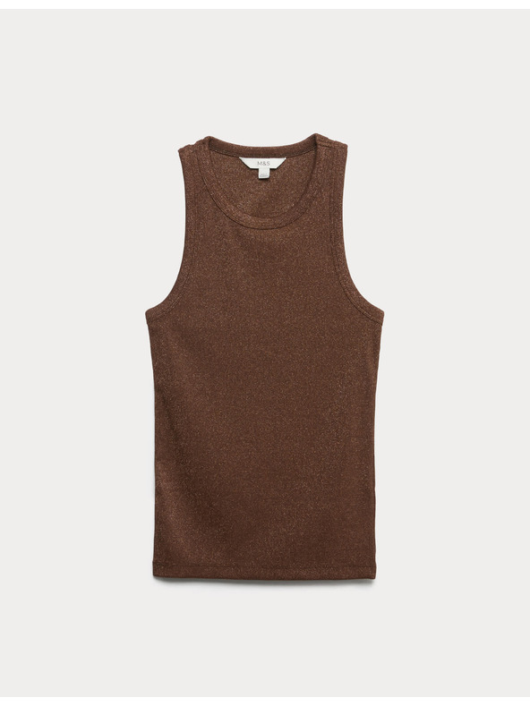 Marks & Spencer Trblietavý top, s vysokým podielom bavlny Marks & Spencer hnedá