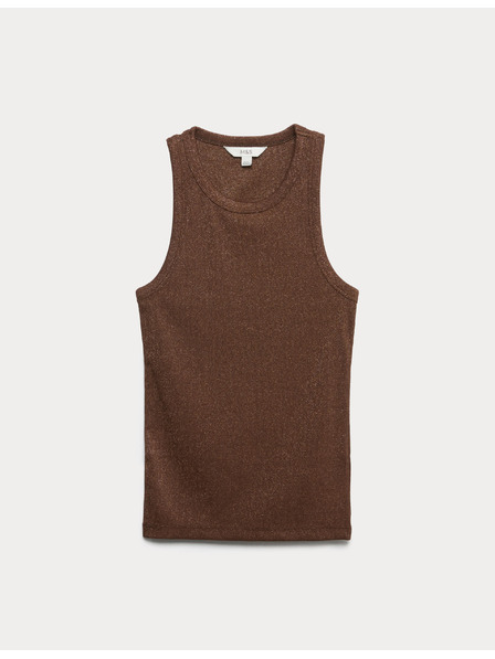 Marks & Spencer Trblietavý top, s vysokým podielom bavlny Marks & Spencer hnedá