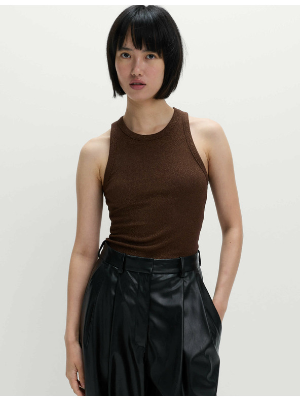 Marks & Spencer Trblietavý top, s vysokým podielom bavlny Marks & Spencer hnedá