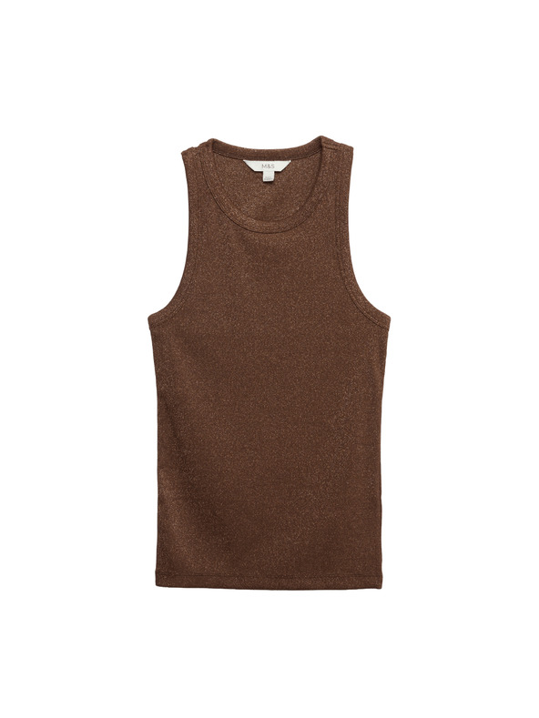 Marks & Spencer Trblietavý top, s vysokým podielom bavlny Marks & Spencer hnedá